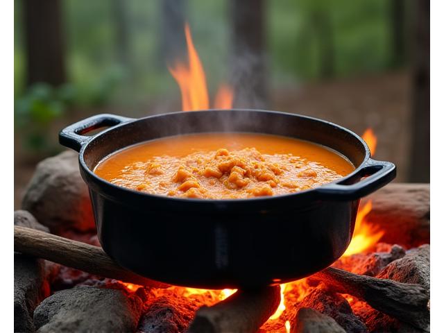 熱々のキャンプカレー