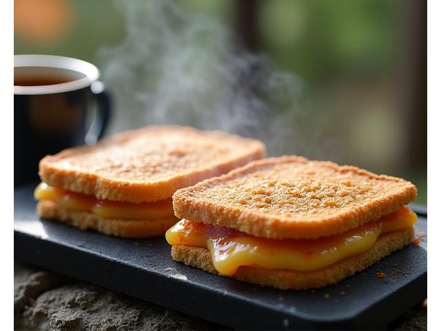 キャンプでのホットサンド